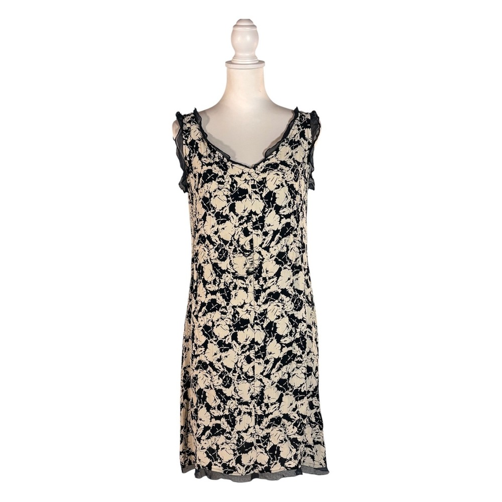 90s Newport News Floral Mini Shift Dress Women's 12 Casual Coastal Chic Retro